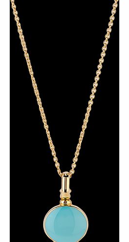 Goldsmiths Gold Vermeil Small Turquoise Enamel Locket Pendant