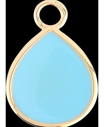 Gold Vermeil Tear Drop Turquoise Enamel Pendant