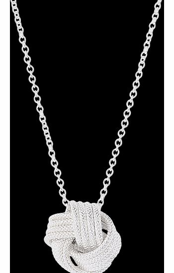 Italian Silver Frosted Love Knot Pendant