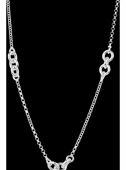 Goldsmiths Italian Silver Station Hugs Necklace