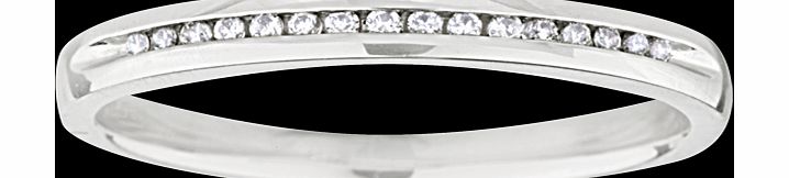 Goldsmiths Ladies diamond set 2mm wedding ring in 18 carat