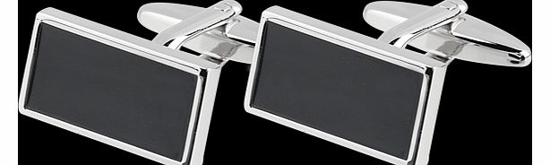 Goldsmiths Navy Enamel Rectangle Cufflinks