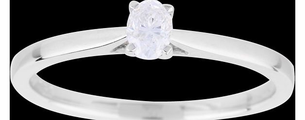 Goldsmiths Oval Cut 0.25 Carat Diamond Solitaire Ring in 18