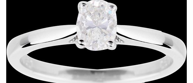 Goldsmiths Oval Cut 0.50 Carat Diamond Solitaire Ring in 18