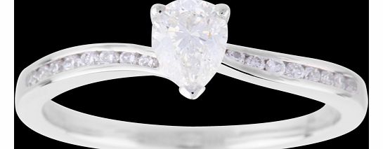 Goldsmiths Pear Cut 0.65 Carat Total Weight Solitaire with