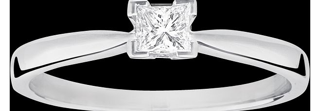 Goldsmiths Princess cut 0.25 carat solitaire diamond ring