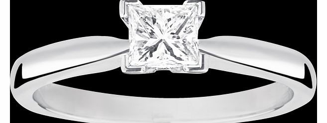 Goldsmiths Princess cut 0.50 carat solitaire diamond ring