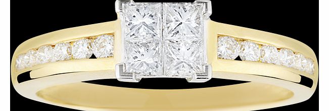 Goldsmiths Princess cut 0.75 total carat weight cluster and
