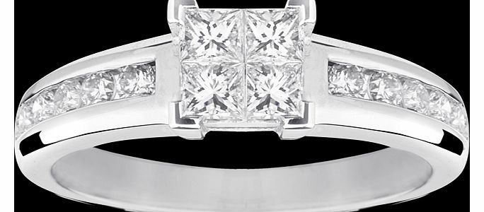 Goldsmiths Princess cut 1.00 total carat weight cluster and