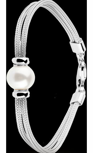 Rhodium Plated Silver and 10mm Fresh Water Pearl