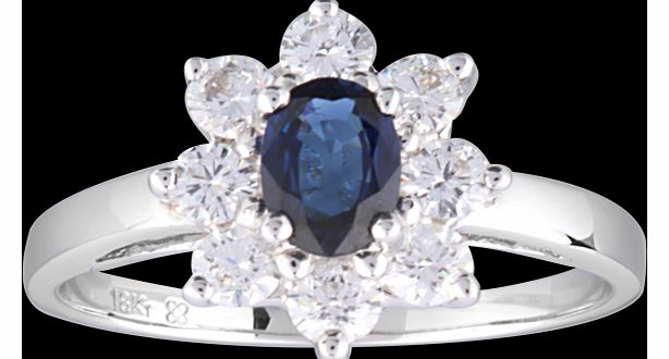 Goldsmiths Sapphire and Diamond Cluster Ring in 18 Carat