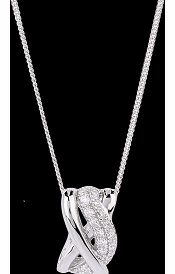 Silver Cubic Zirconia Crossover Pendant