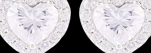 Goldsmiths Silver Cubic Zirconia Heart Stud Earrings