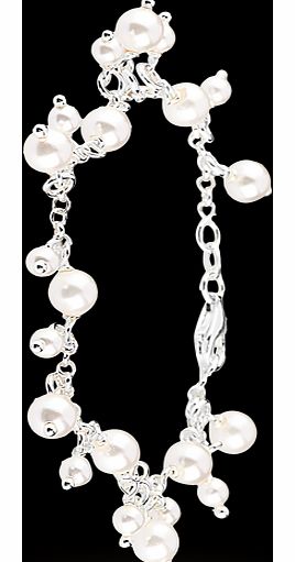 Goldsmiths Silver Fresh Water Pearl Charm Bracelet