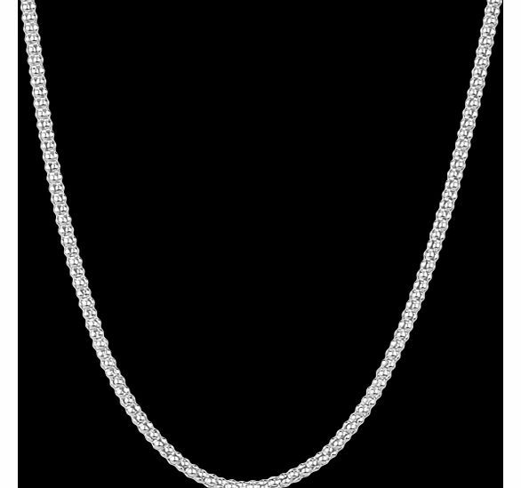 Silver Popcorn Chain 16`` Necklace