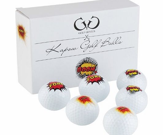 Golf Genius Novelty Gift Set of 6 Novelty Golf Balls - great gift for any golfer *GIFT BOXED* (Kapow)