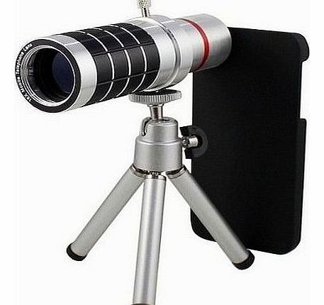 16X zoom magnifier micro telephoto telescope camera lens with tripod for Apple iPhone 5/iPhone 5 iPhone5S/iPhone 5S - Silver