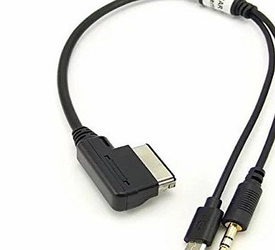 Goliton AMI 3.5mm AUX Micro USB Charge Adapter Cable Connector For Mercedes Benz E300L GLK300 connect Huawei LG Samsung HTC phone -Black