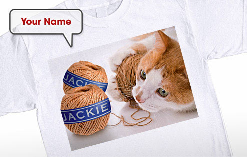 GoneDigging Personalised Cat and String T-Shirt