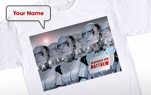 GoneDigging Reserved for Your Name Robot T-Shirt