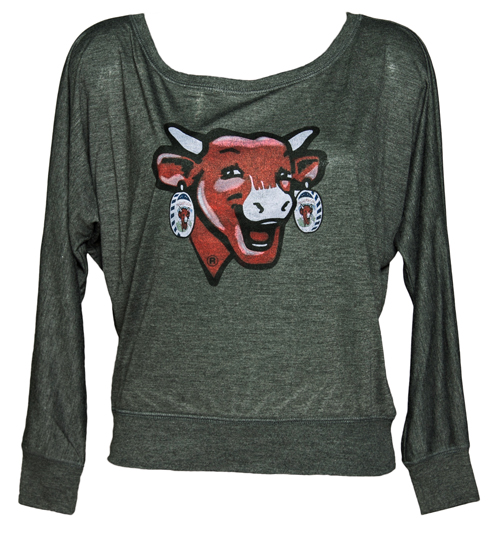 Good Times Tees Ladies Laughing Cow Off The Shoulder Lightweight