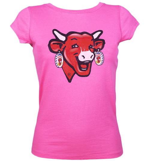 Good Times Tees Ladies Pink Laughing Cow T-Shirt from Good Times