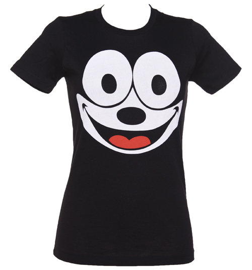 Goodie Two Sleeves Ladies Felix The Cat Face T-Shirt from Goodie
