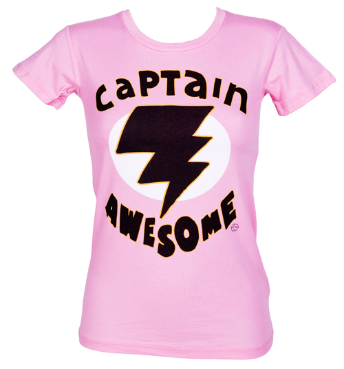 Goodie Two Sleeves Ladies Pink Captain Awesome T-Shirt from Goodie