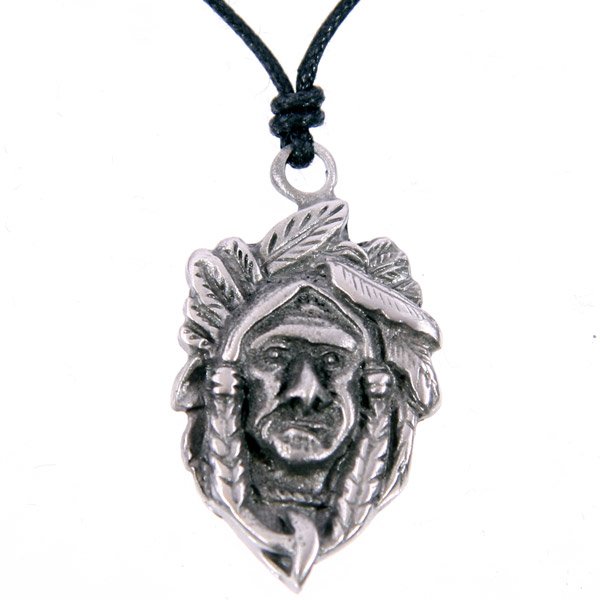 Goods Monkey Native American Pewter Pendant, Chief