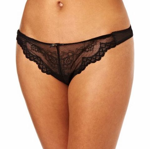 Gossard Superboost Lace Black Thong Low Rise Womens Thong Black Small