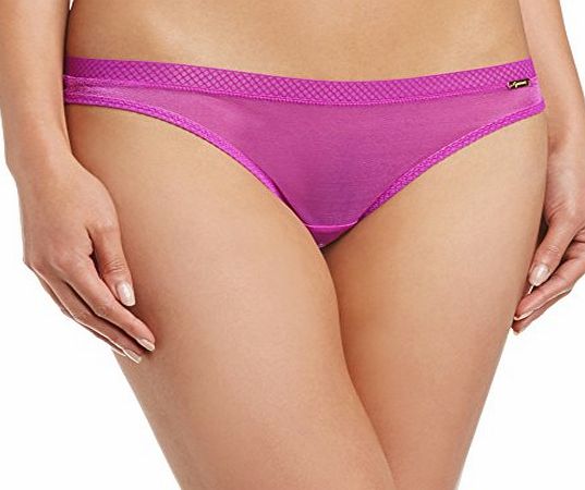 Gossard Womens Glossies Thong String, Purple, Size 10 (Manufacturer Size: Small)
