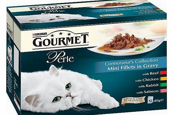 Gourmet Perle Connoisseurs Selection 12 x 85 g, Pack of 4, Total 48 Pouches