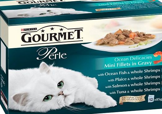 Gourmet Perle Ocean Delicacies 12 x 85 g, Pack of 4, Total 48 Pouches