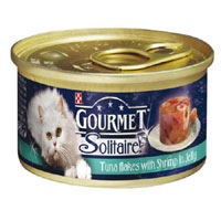 Gourmet Solitaire Tuna and Shrimp in Jelly, 85g Pack of 18