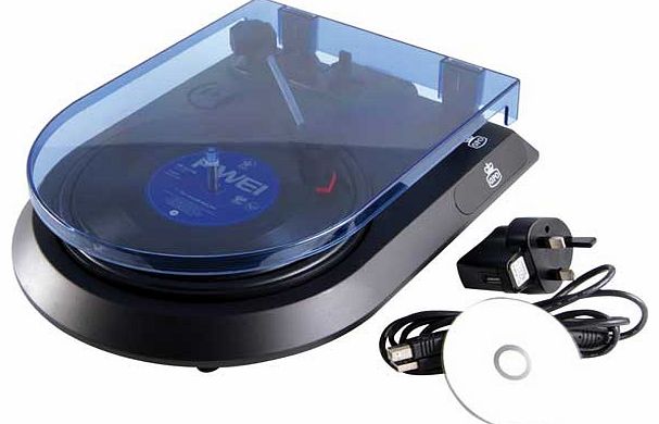GPO M15 Portable USB Stereo Record Player - Black
