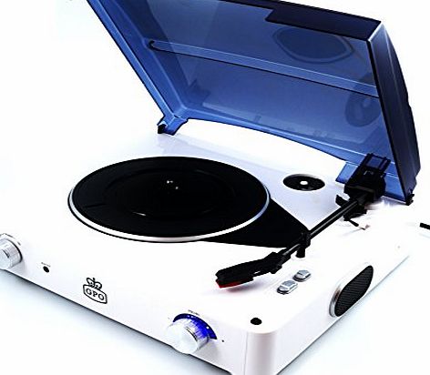 Stylo 3 Speed Stand Alone Turntable with Built In Speakers (White)
