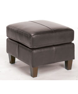 grace Leather Footstool - Chocolate