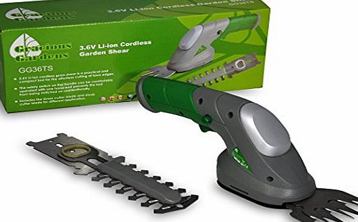 Gracious Gardens 3.6V Lithium Ion Hedge amp; Grass Cordless Trimming Shears