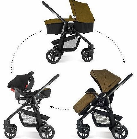Graco EVO 3-in-1 Travel System (inc Carseat & Carrycot) Khaki
