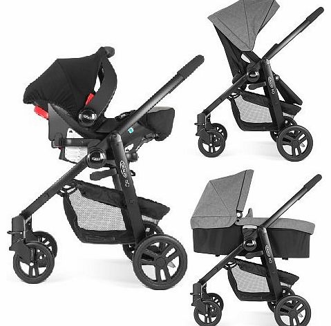 EVO 3-in-1 Travel System (inc Carseat & Carrycot) Slate Grey