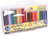 (Grafix) 18 Fet Tip Pens and 18 Coloured Pencils Set