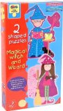 (Grafix) 2 Large Shaped Puzzles- Magical Witch and Wizard