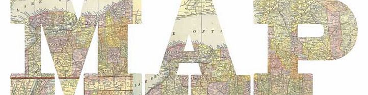 Map - Shaped Letters Print