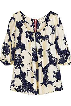 Graham and Spencer Printed silk smock top