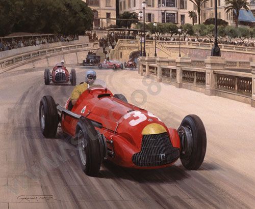 Graham Turner Alfetta Triumph - Juan Manuel Fangio Print