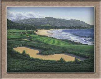 Grandison Galleries Pebble Beach - 9th Hole Hardwood Frame/mount