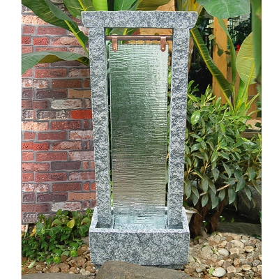 Granite with Glass Sheet Water Feature