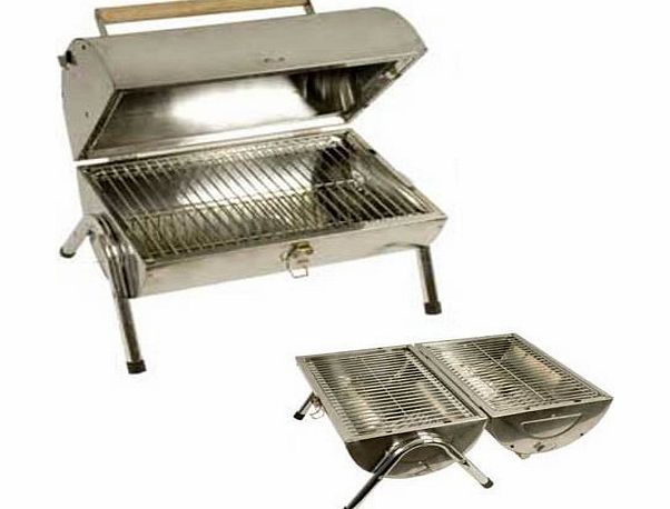 Grants Stainless Steel Barrel Portable Charcoal BBQ Barbecue