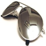 Gray-nicolls Silver Mirrored Aviator Sunglasses Reflective Sun Glasses