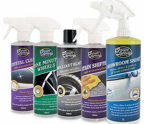 Showroom Shine 1 Ltr + 4 x 500ml Valet Car Care Cleaning Pack